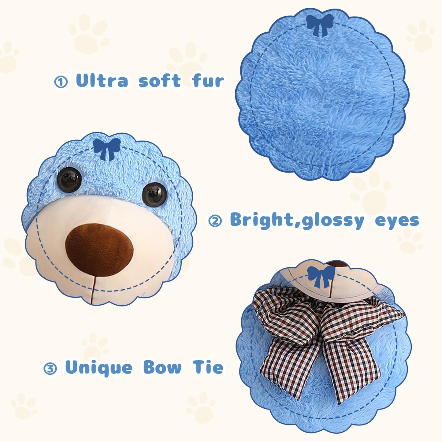 Maogolan Giant Teddy Bear Plush, Life Size Large Teddy Bear Stuffed Animal 5 Feet,Soft And Fluffy Big Teddy Bear Gift For Baby Shower,Christmas,Valentines,Blue