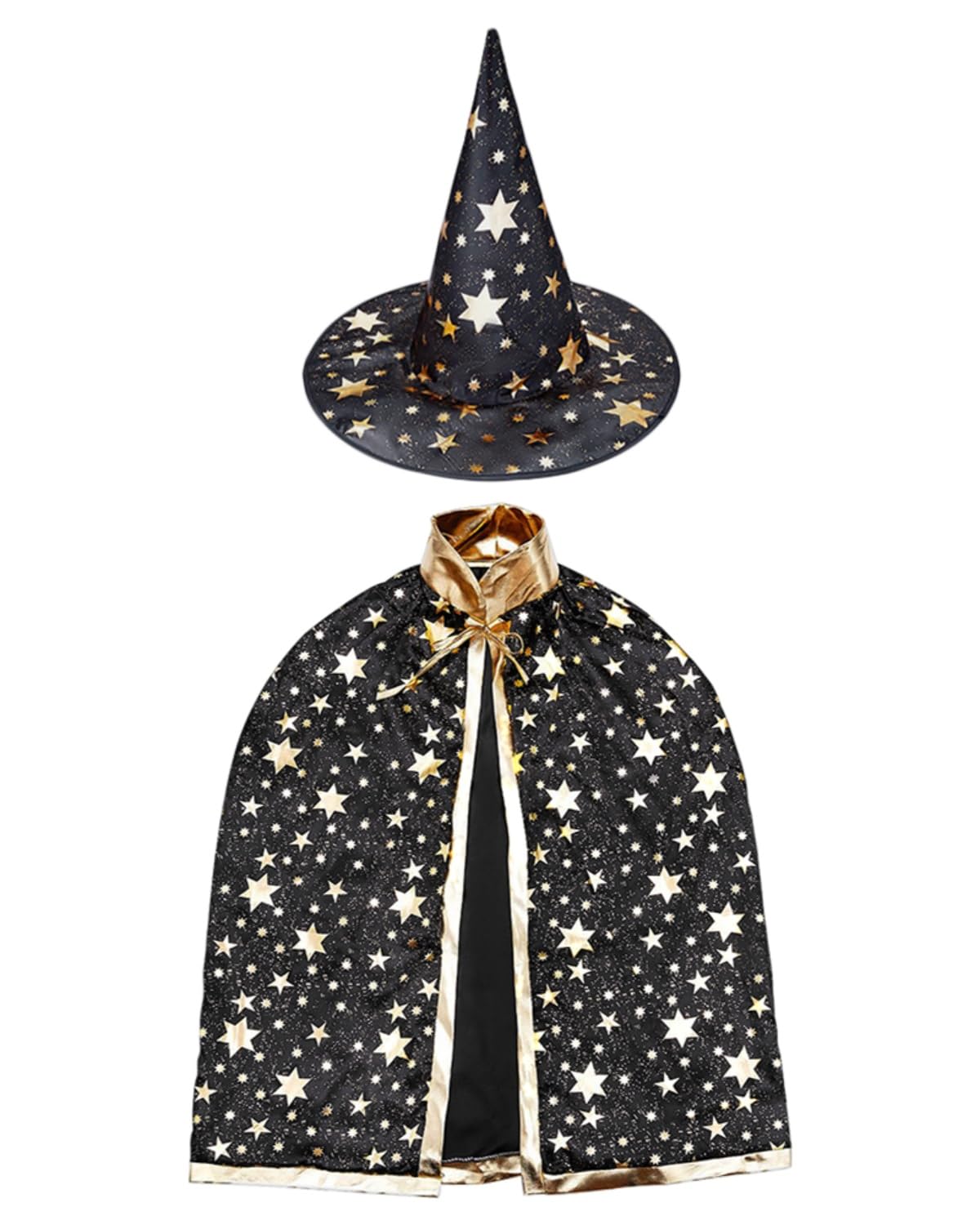 Newland Kids Wizard Cape Costume, 3-10 Years Wizard Cape And Hat, Kids Cloak Party Set - Halloween, Cosplay, Dress-Up