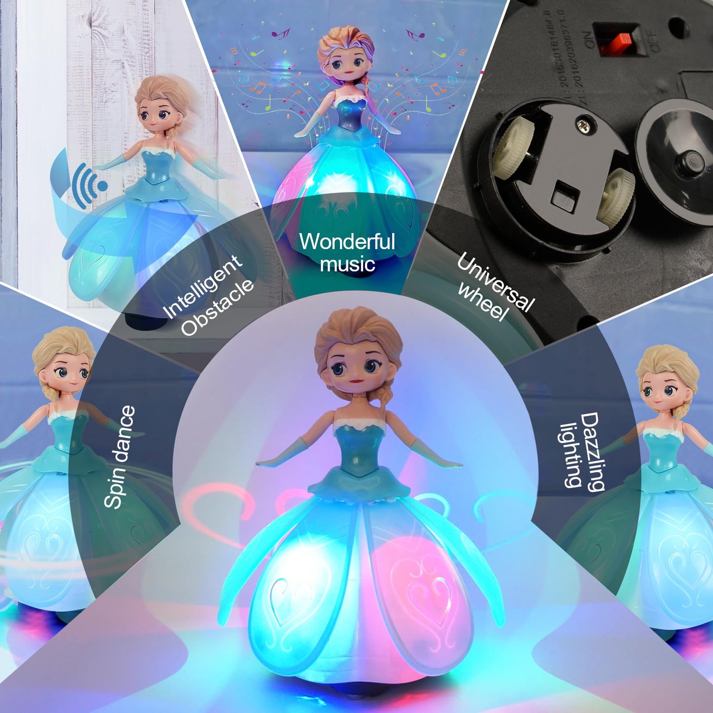 Enchanting Rotating Ice Princess Dancing Robot Toy With Colorful Lights, Music & Interactive Features - A Magical Gift For Child