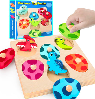 SIERLIKY Wooden Peg Puzzle for Toddlers,Montessori Toys for Kids,Wooden Learning Color Sorting Shape Puzzles for Old Boys Girls,