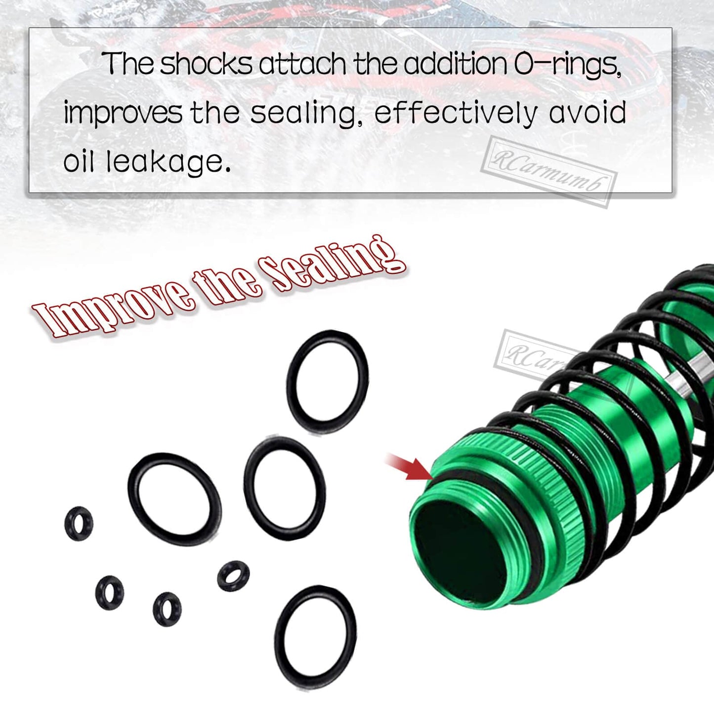 Rcarmumb RC Upgrades Part for 1/10 Rustler VXL/Rustler VXL 2wd, Stampede VXL/Stampede VXL 2wd,Alloy Front Rear RC Shocks Absorbe