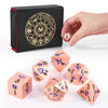 DND Dice Set, 7Pcs Metal Dice with Dice Box for Dungeons and Dragons, Polyhedral D&D Dice Set Role Playing Games, Board Games (P
