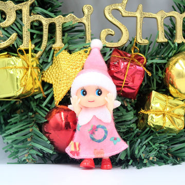 WULEEUPER Tiny Baby Elf Doll | Christmas Miniature Elf Decoration | Newborn Gift | Baby Grow Girl and Boy Elf Dolls (Pink Dress)