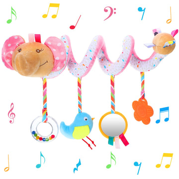 Civaner Newborn Car Seat Toys Stroller Toys For Baby 0-6 Months Infant Activity Spiral Plush Toys Hanging Car Seat Crib Toy For Boy Girls Spiral Hanging Plush Toy Baby Shower Thank You Gift(Delicate)