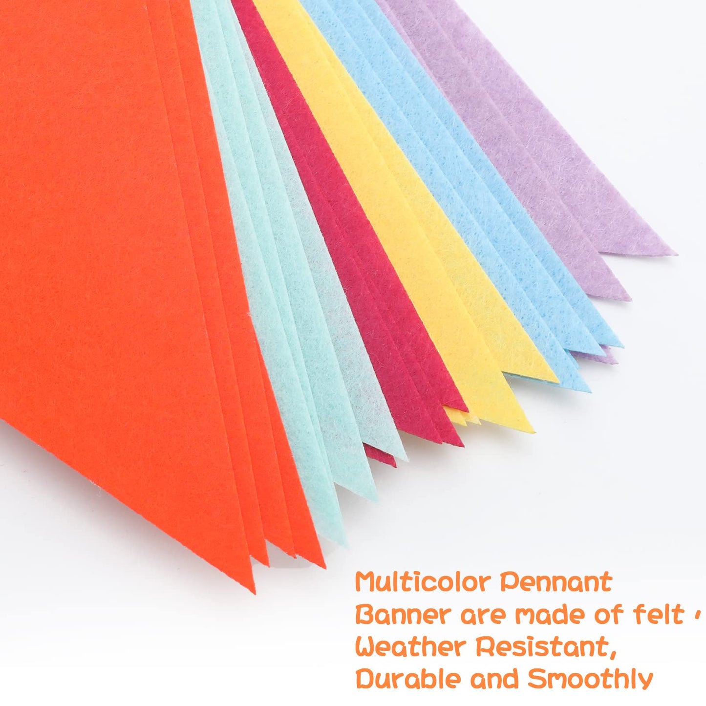 Outus 6 Sets Rainbow Pennant Banner Flags Garland Multicolor Bunting String Triangle Flags Bulk Rainbow Bunting for Carnival Bir