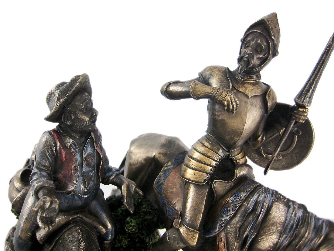 Stealstreet 13.75-Inch Bronzehued Don Quixote And Sancho Panza On Horses Figure