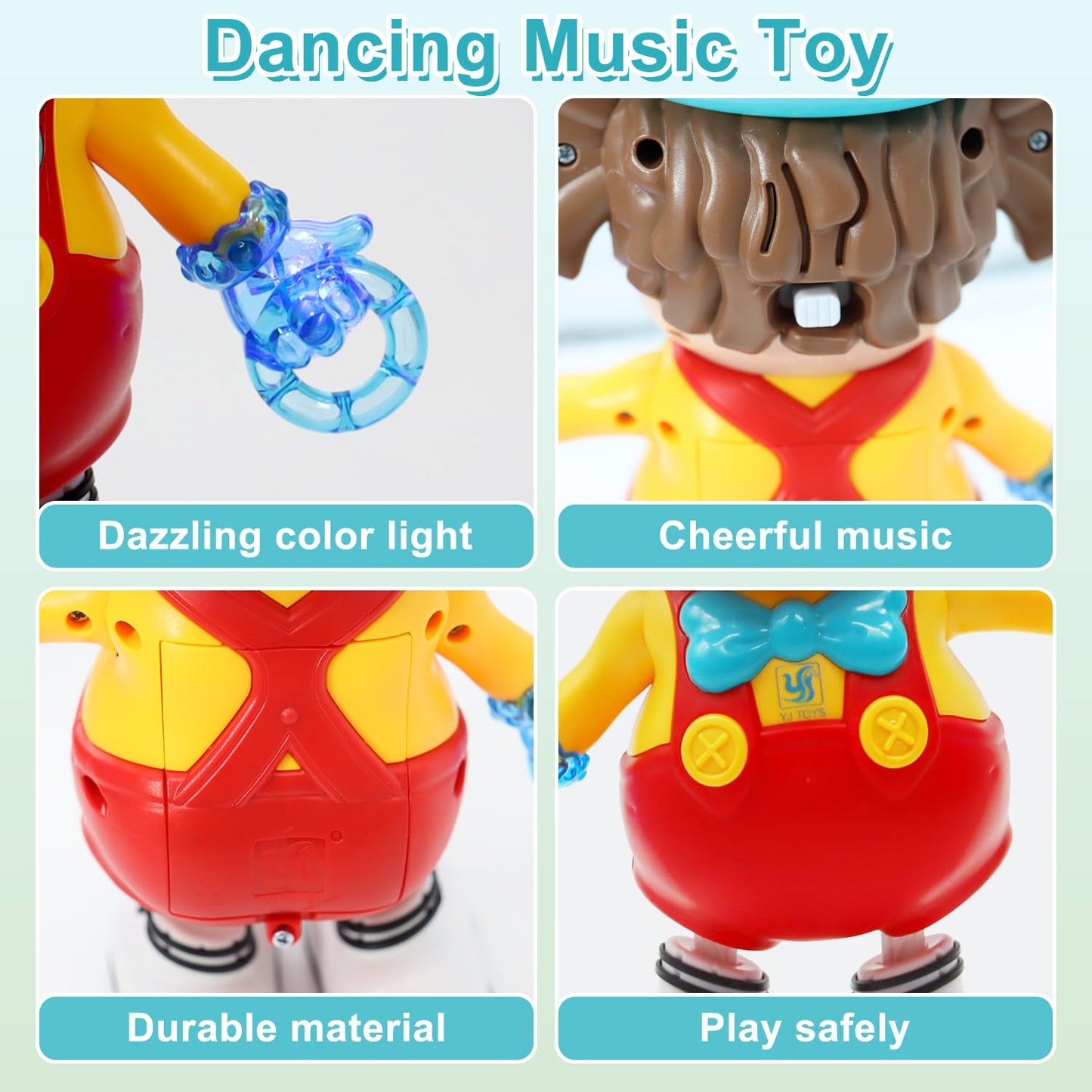 Mayaphilos Dancing Clown Toy Crawling Toy Light Up Music, Fun Moving Musical Toy For Toddlers Chirsmas Birthday Gift
