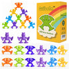 Suction Cup Toys for Toddlers 1-3, 24PCS Silicone Suction Toys for Baby, No-Hole Mold-Free Bath Toys, Sensory Building & Fidget