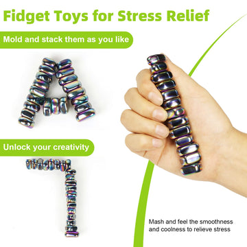 Caturledas 50 Pcs Ferrite Putty Stones, Fidget Toys Rocks For Office Stress Anxiety Relief, Executive Desk Toys For Men Women Ad