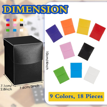 Deekin 18 Packs Deck Cards Box Trading Card Storage Box Case Carrying Case For Family Party Games Supplies(Bright Color,4 X 2.8