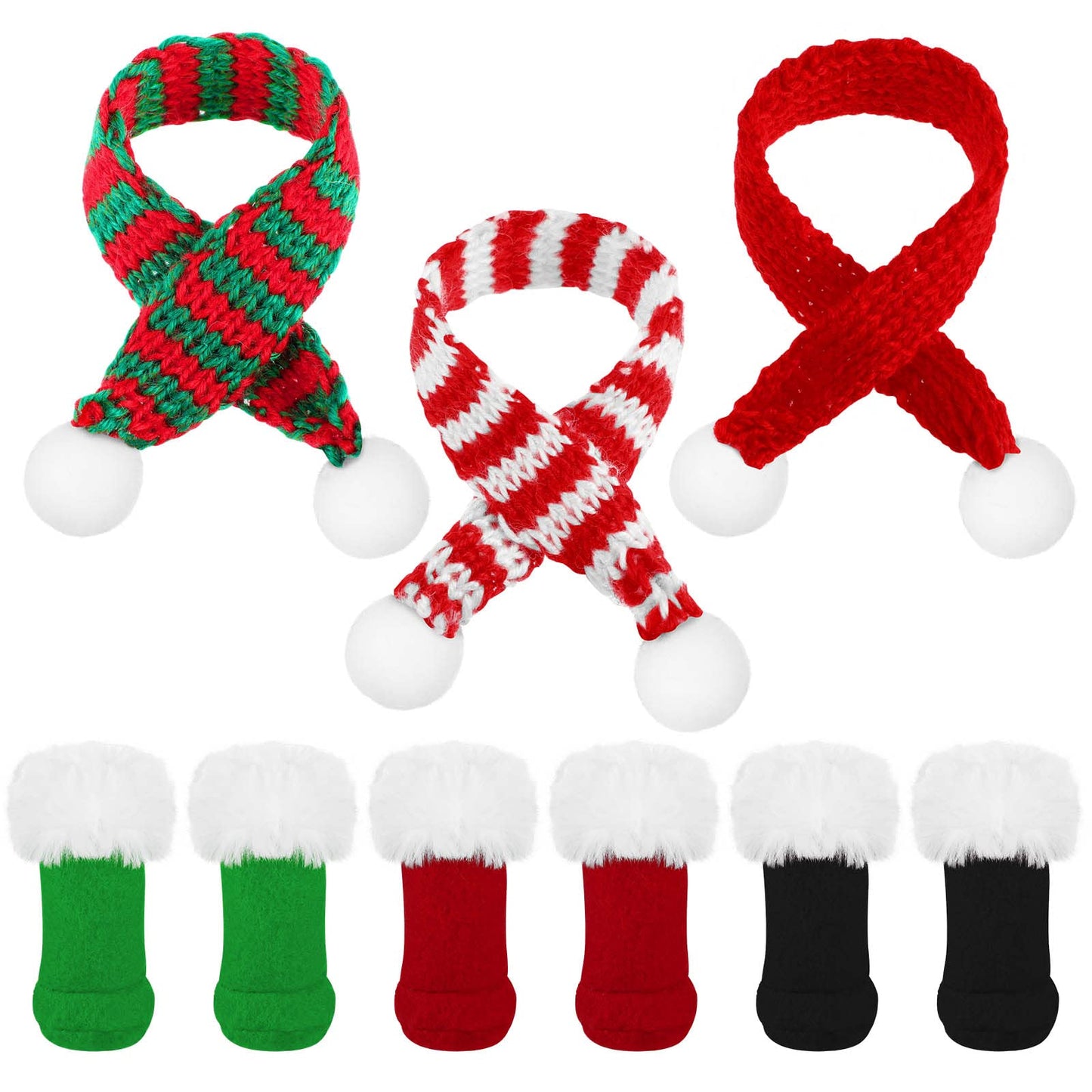 6 Pieces Christmas Doll Clothes Accessories Include Christmas Doll Scarf And Shoes Snow Boots For Doll Accessories
