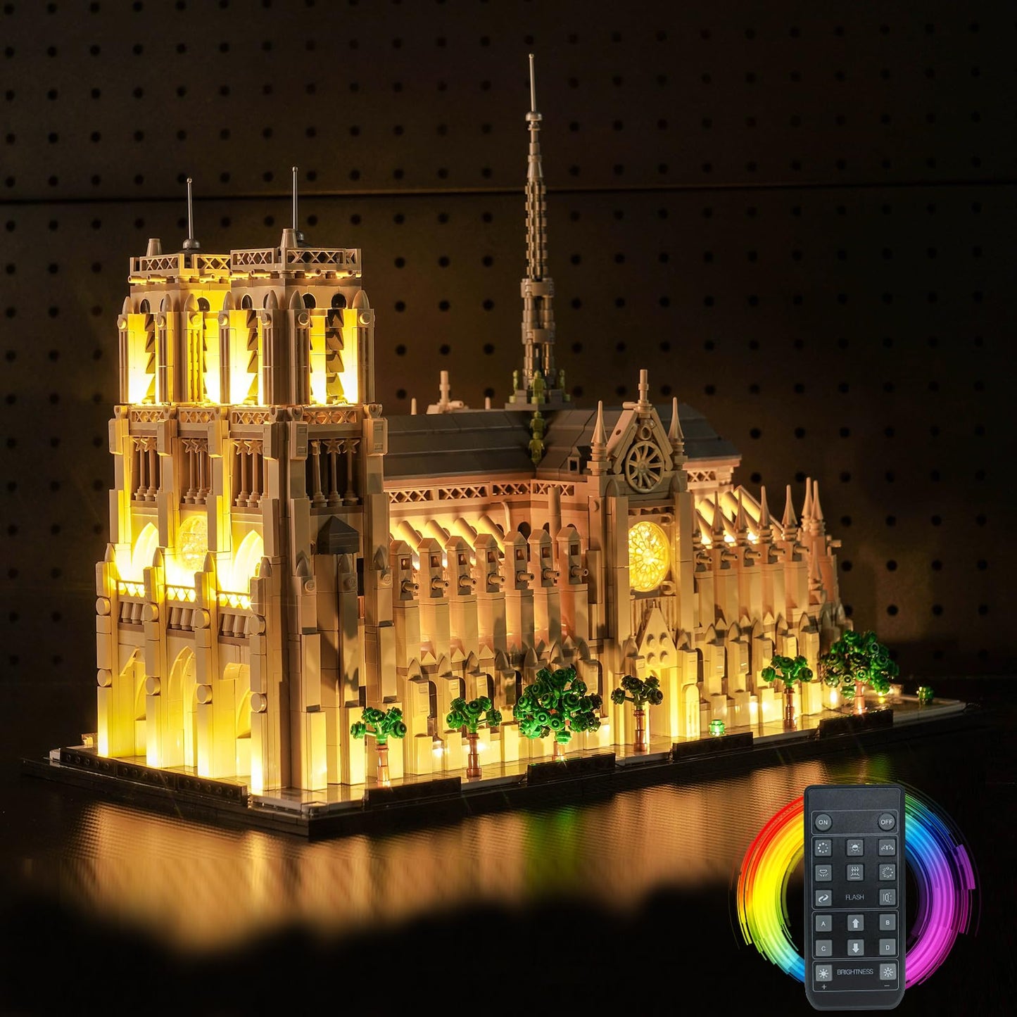 Brickbling Led Lighting Compatible With Lego Architecture Notre-Dame De Paris 21061, Compatible With Lego Notre Dame Cathedral, No Bricks Included (Rc Version Light)