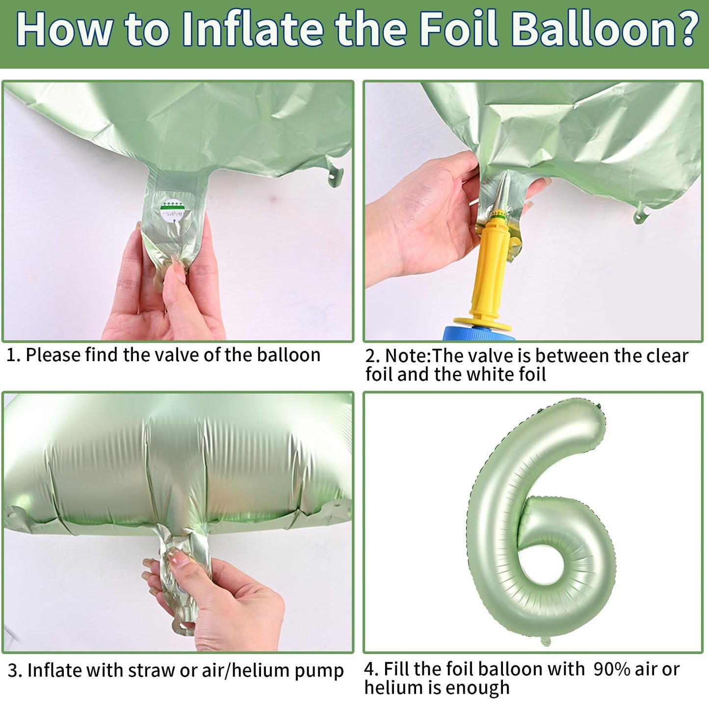 Biapian 40 Inch Sage Green Number 60 Balloons, Large Foil Number 6 & 0 Balloons With 18'' Olive Green Heart Balloon For 60Th Yea