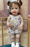 TERABITHIA 22 Inches Cute Lifelike Happy as Can be Reborn Baby Doll Crafted in Full Body Silicone Vinyl Anatomically Correct Realistic Smiling with Teeth Newborn Toddler Dolls Washable Girl WW01379-b