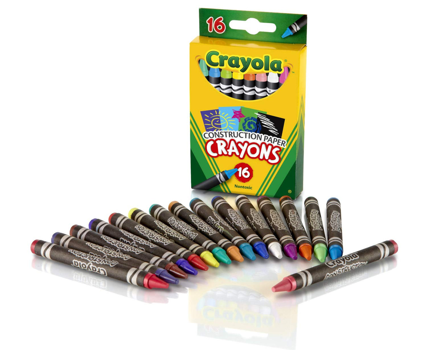 Crayola Construction Paper Crayons (16ct), Kids Crayons, Long-Lasting, Non-Toxic, Vibrant Colors for Kids Arts and Crafts, Ages