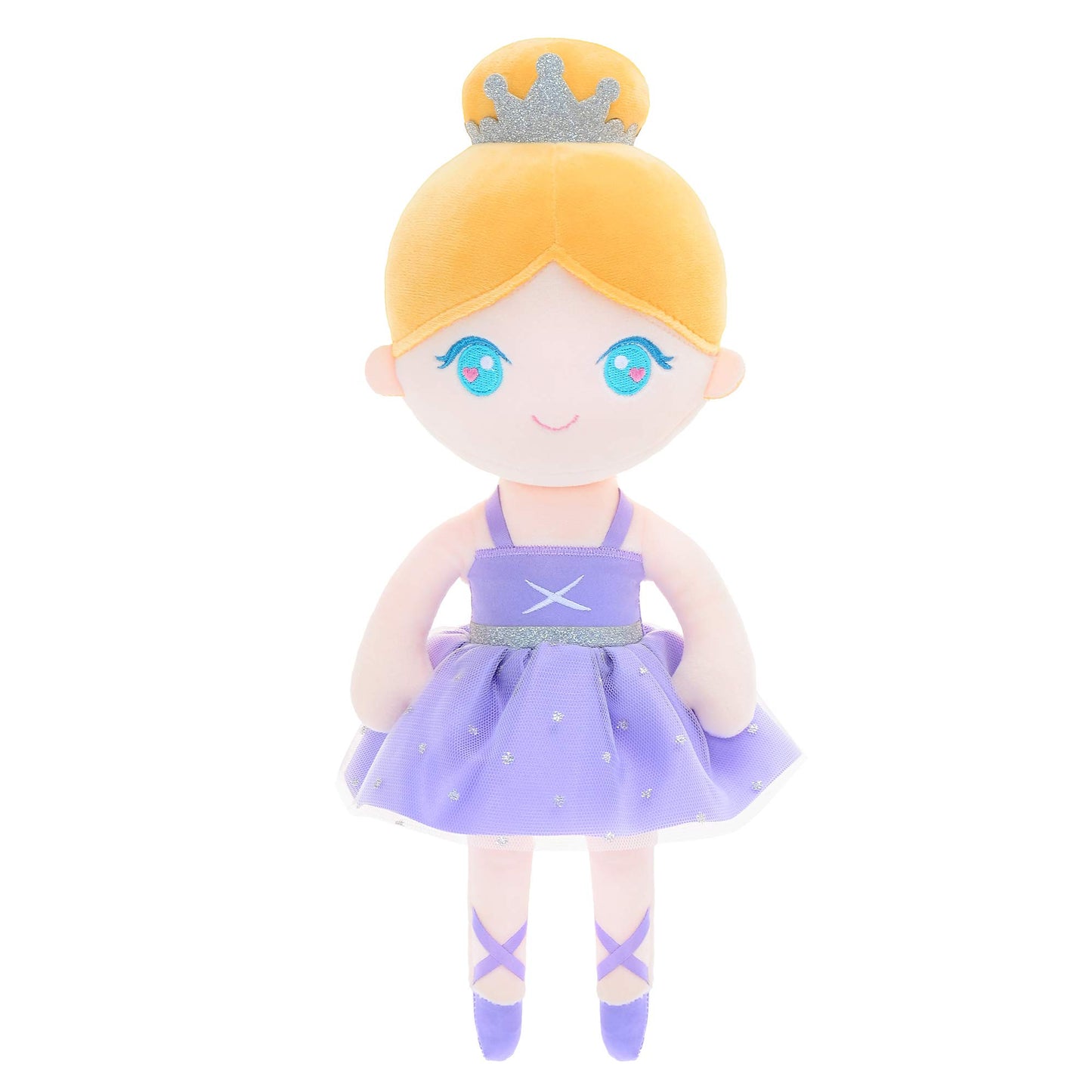Gloveleya Baby Doll Girl Gift Ballerina Plush Soft Doll Light Purple 13 Inch With Gift Box