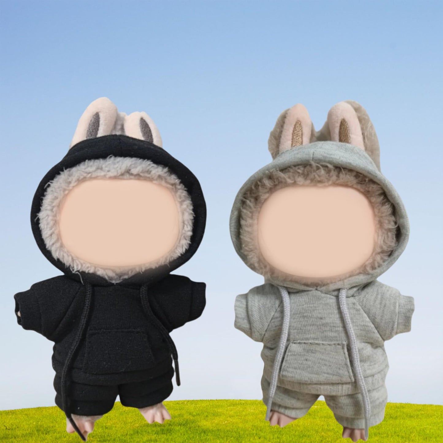 Doll Clothes for 17cm Dolls Clothing Outfit Casual Stylish Style Hoodies Clothes Set 17cm Doll Clothes No Doll (Grey)