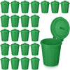 Zubebe 24 Pcs Green Mini Trash Can Mini Toy Garbage Can Small Desktop Trash Bin with Lids for Trash Party Favor Garbage Truck Bi