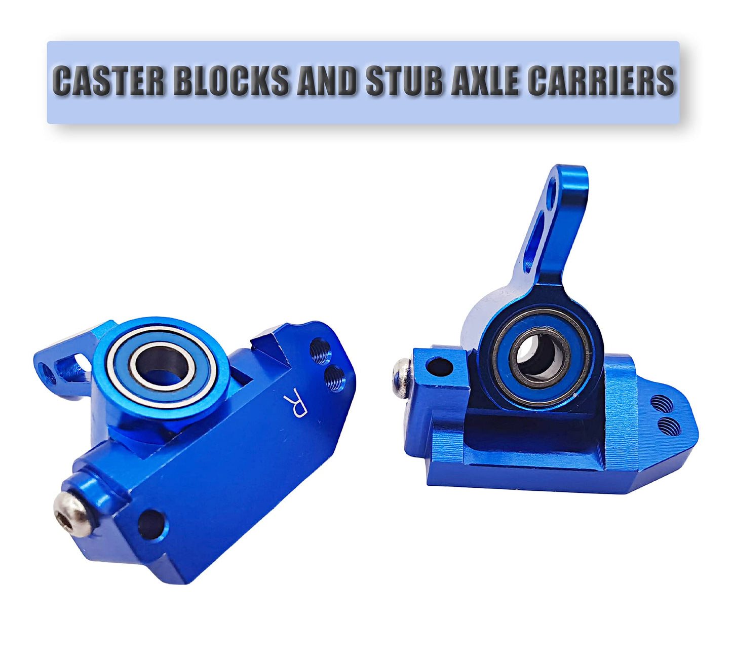 HOPLEX RC Aluminum Alloy Caster Block&Steering Blocks&Rear Stub Axle Carriers Replace for 3632 3736 3752 for 1/10 Traxxas 2WD Sl