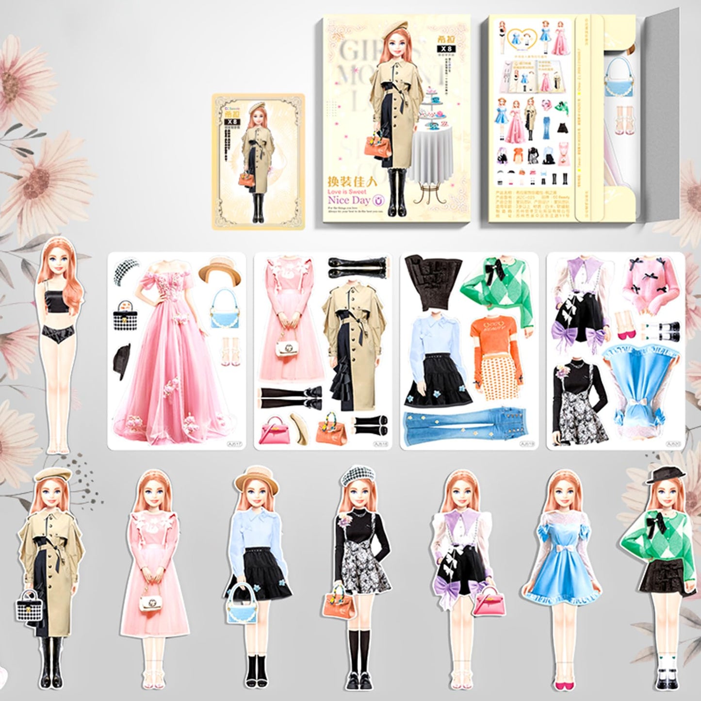 Daniel Axel Magnetic Princess Dress Up Paper Doll Pretend Play Toys Magnet People Clothes Puzzles Game For 3+ Year Old Girls Tod