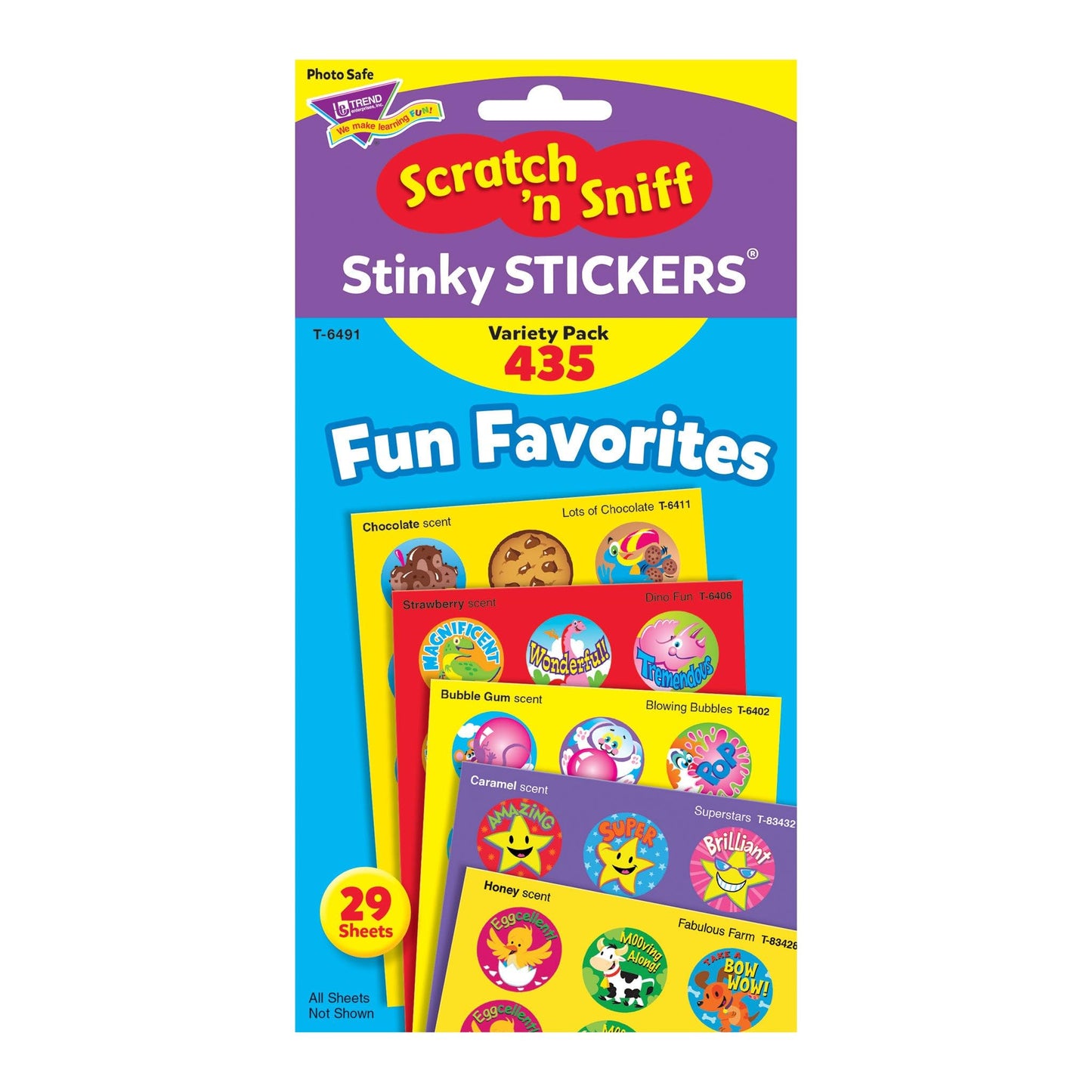 Trend Enterprises: Fun Favorites, Scented Scratch N Sniff Stinky Stickers, Fun for Rewards, Incentives, Crafts and as Collectib