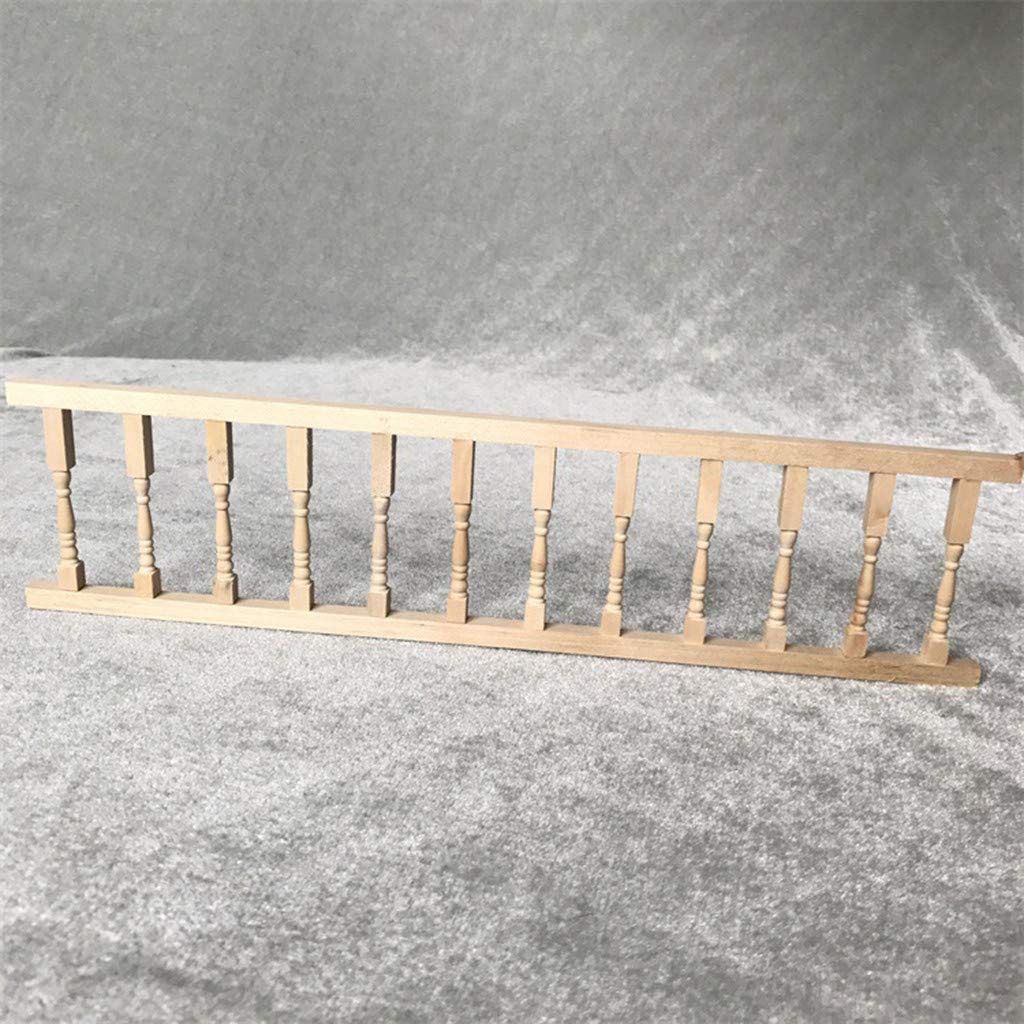 Sxfse Dollhouse Decoration Accessories,Miniature Fence Handrail 1:12 Mini Dollhouse Fence Cute House Mini Fence (Beige, 2 Pcs)