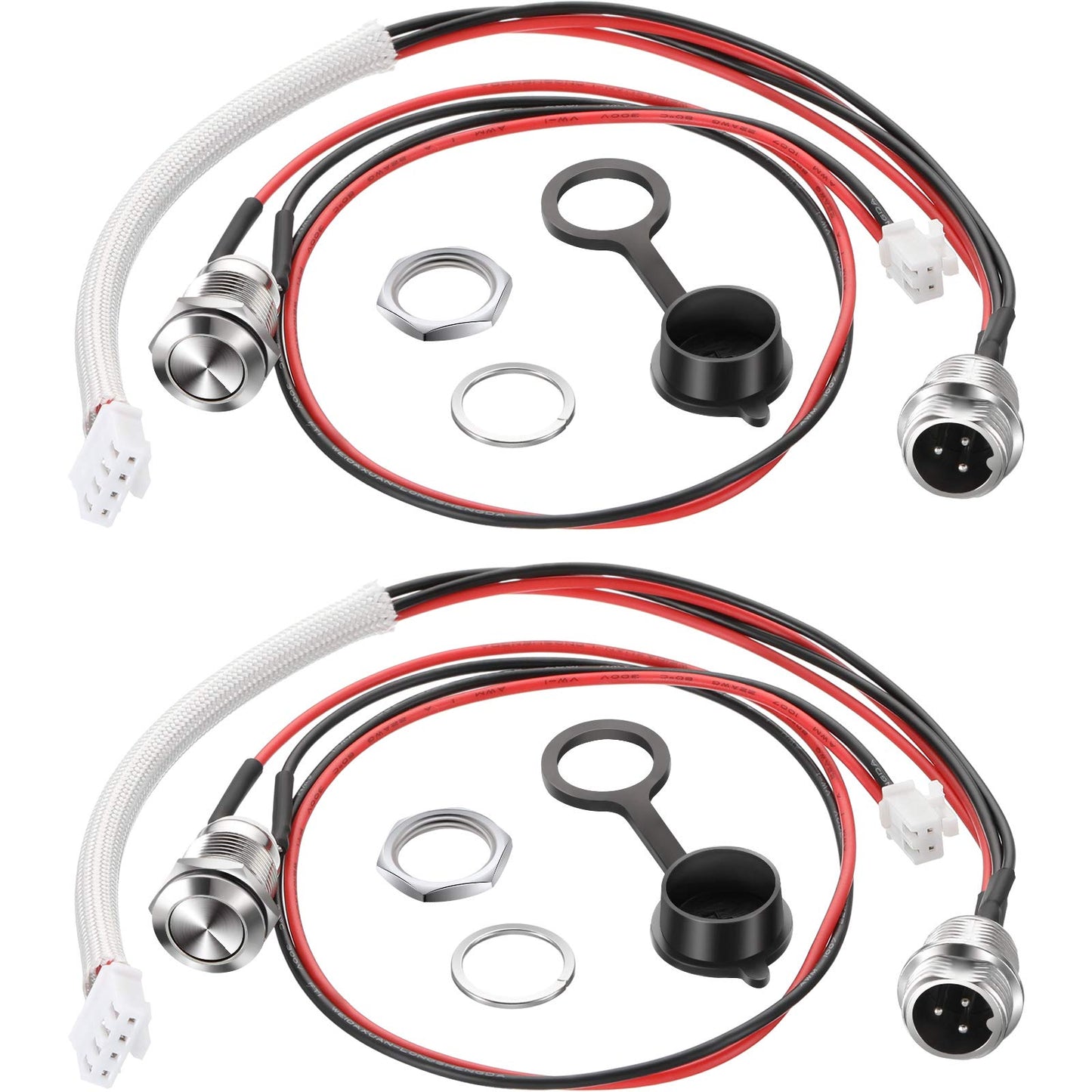 Hestya 2 Packs Charging Port Replacement (3 Prong) Smart Self-Balancing Charging Port Replacement Compatible With Hoverboard Scooter Swegway Swagtron Swagboard Cho