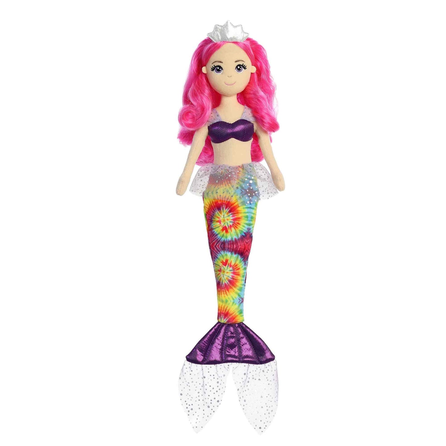 Aurora® Enchanting Sea Sparkles™ Tie Dye Sparkles™ Melody Stuffed Doll - Imaginative Play - Magical Companions - Multicolor 18 Inches