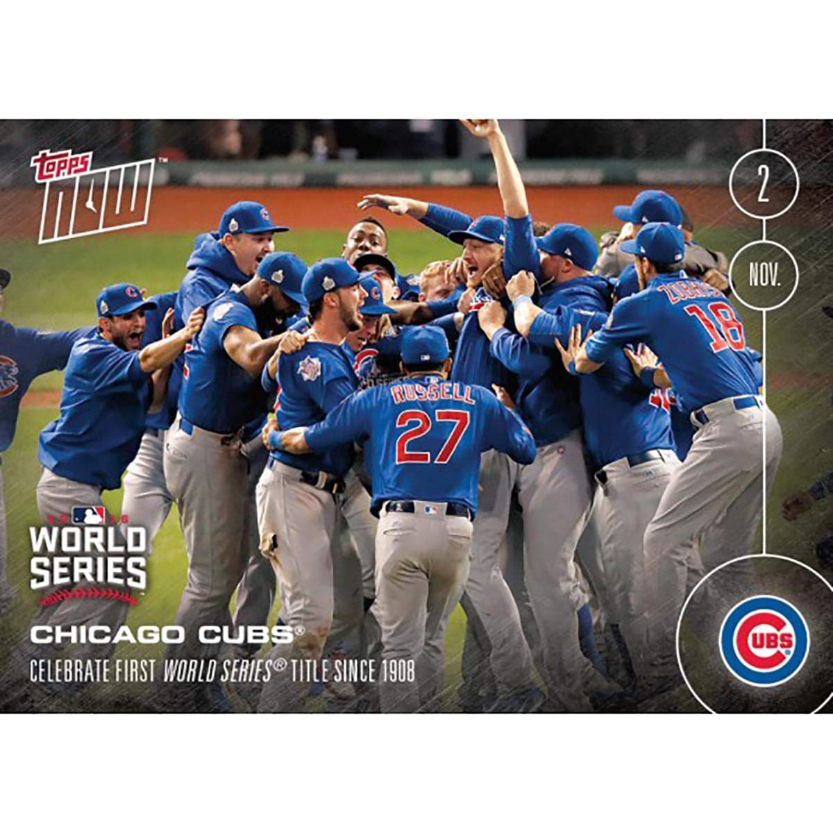 Chicago Cubs Mlb Celebrate First World Series #665 2016 Topps Now Trading Card
