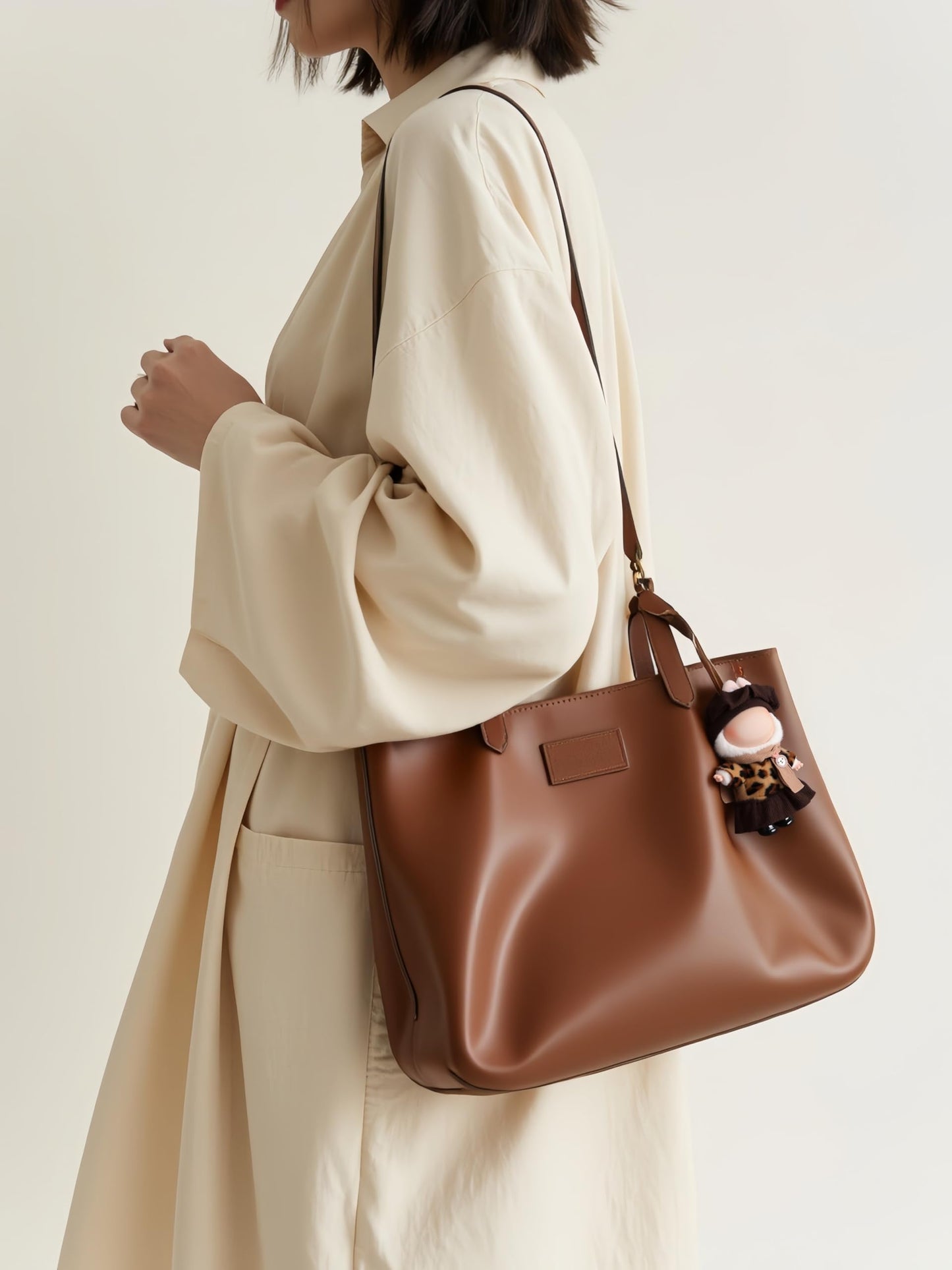 5pcs Handmade 15cm/17cm Doll Clothes for Labubu Outfits (No Doll) enhanced Clothes Accessories with Hat Shawl Scarf Skirt & Bag Cute Fashion Clothes for Girls Boys Collectors (Dark Brown) AK054DB