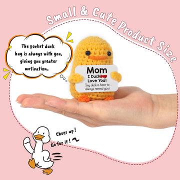 Mbl Funny Birthday Gifts For Mom - I Duck Love You Mom, Handmade Crochet Cute Small Duck Unique Presents For Mama Bonus Step Mom