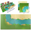 Taken All Grassland Rivers Baseplate - 10" x 10", Multicolor ABS Plastic, Perfect for City Roads Building Blocks (1 Straight + 1 Curve)