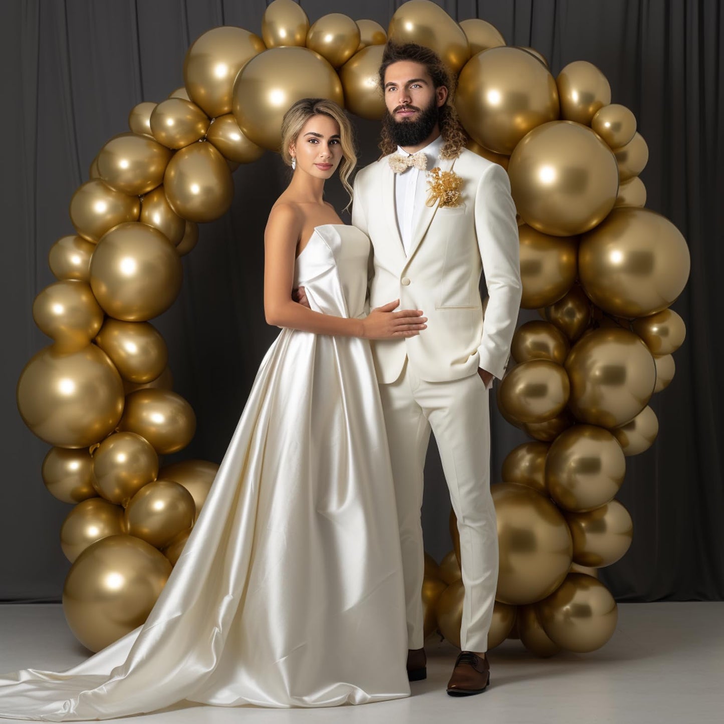 130Pcs Metallic Gold Balloons Different Sizes 18'' 12'' 10'' 5'' Balloon Garland Arch Kit Perfect For Birthday Party, Graduation