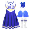 SCYPRUTH Cheerleader Costume for Girls Cheerleader Outfit for Kids Cheerleading Dress with Pom Poms for Halloween Dress Up