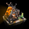 Model Kit mature-themed Miniature House Kit Doll Houses Book Nook DIY Kit with Furniture and USB -LED Light Bookshelf Miniature Scenes Dollhouse Kits for mature-themeds Children (Hunting-Cabin)