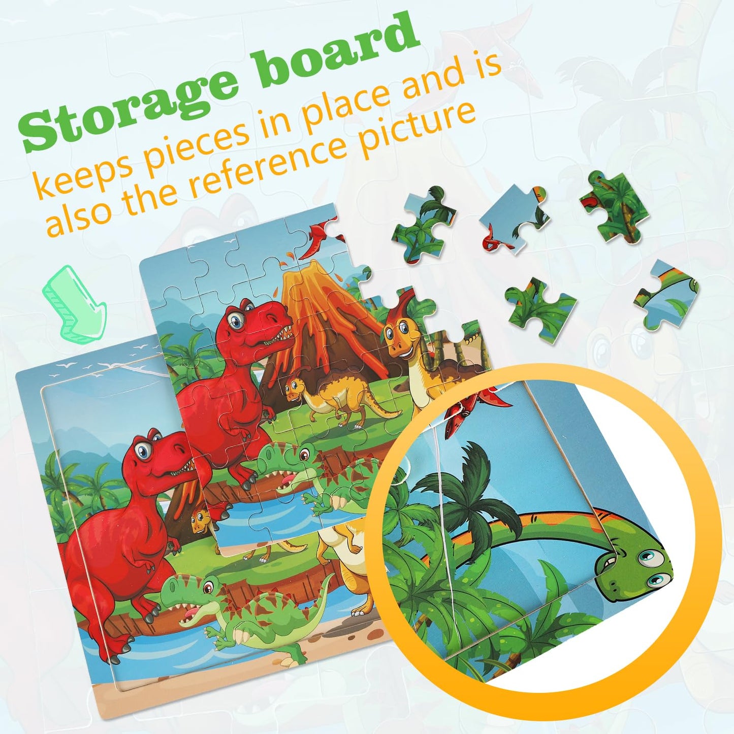 Wooden Puzzles Toys For Kids Ages 3-5, Set Of 3 Packs With 36-Piece Wood Jigsaw Puzzles, Dinosaur, Farm And Ocean Theme. Ideal Gifts For Boys And Girls 3 4 5 6 Years Old