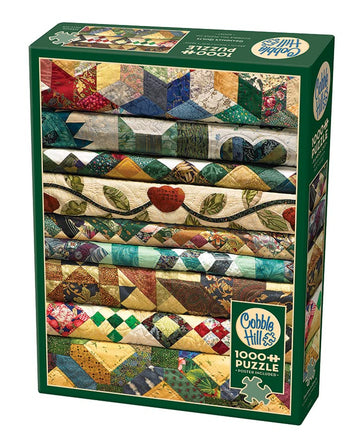 Cobble Hill 1000 Piece Puzzle - Grandma's Quilts - Cardboard - Model 40047 - Sample Poster Included