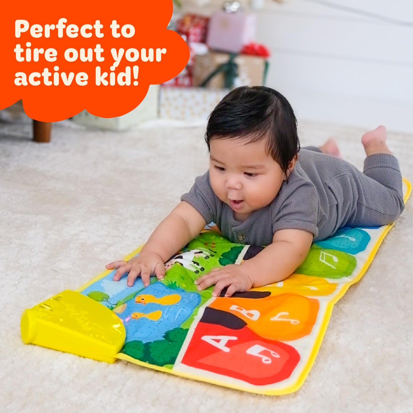 Move2Play, Double Sided Piano Mat | 50+ Sounds & Songs | 1, 2, 3, 4+ Year Old Gift & Birthday Present | Baby, Toddler, Boy, & Girl Age 12, 18, 24+ Month Old