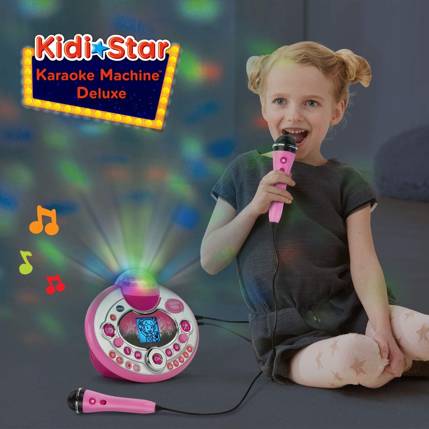 Vtech Kidi Star Karaoke Machine Deluxe, 2 Microphones With Ac Adapter, Pink