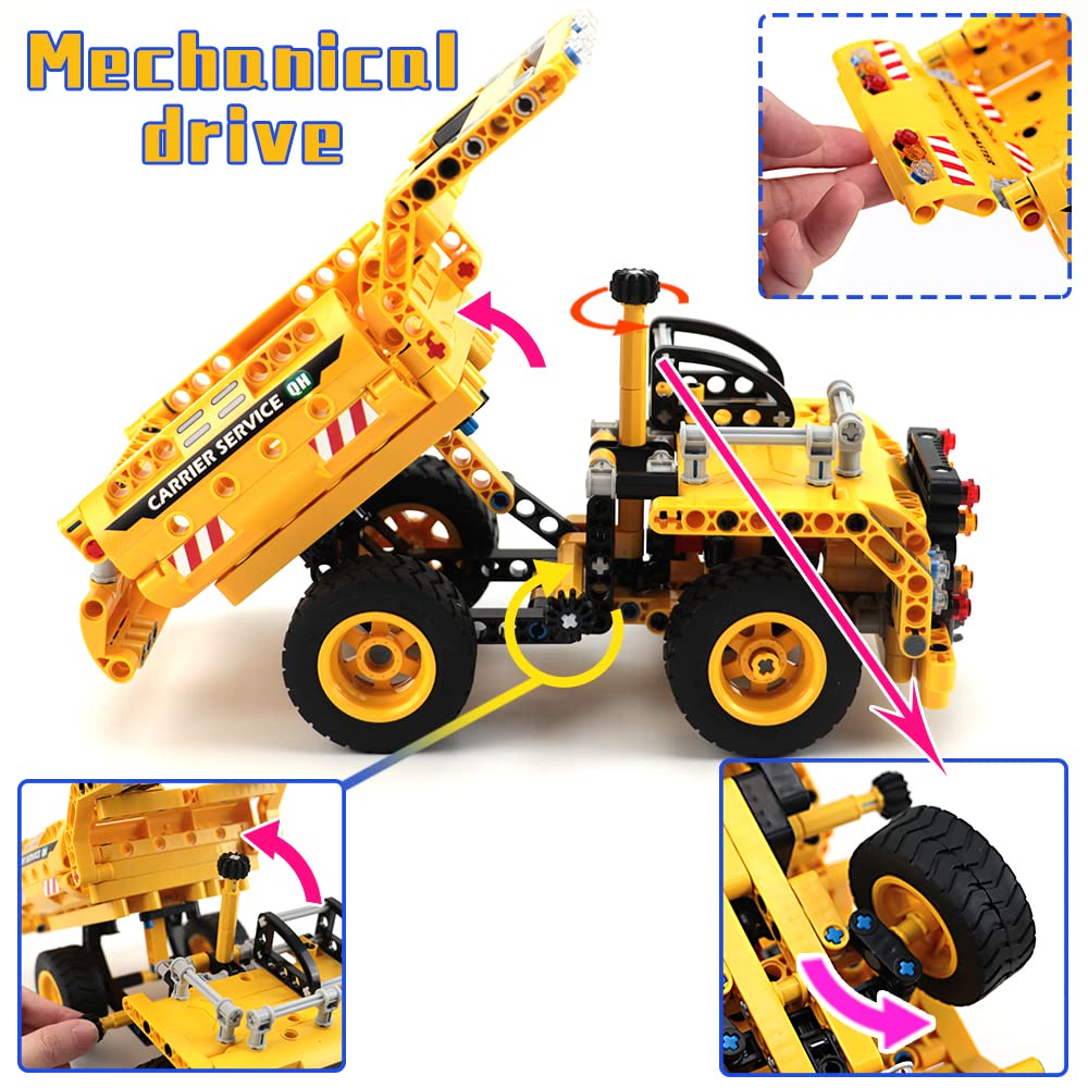 Amy&Benton 361Pcs Building Kit Dump Truck Building Toys Sets 2-In-1 Truck Airplane Take Apart Toy Kids Airplane Building Kit For Boys 8-12 Stem Building Toys Set For Kids Gift Birthday