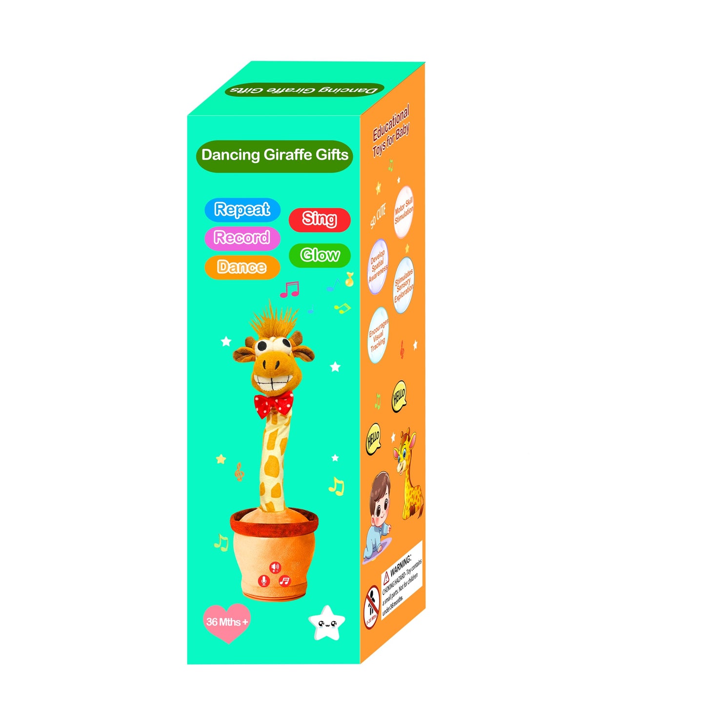 Tworiver Giraffe Gifts Dancing Talking Giraffe Toy,Repeating Singing Recording Mimicking Baby Girl Gifts,Electronic Sensory Stocking Stuffers For Babies Toys First Bithday Gifts For Girls Toys Pink