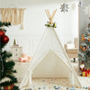 Asweets Kids Teepee Tent - Children Play Indoor Outdoor Cotton Tent For Girls And Boys (Pure White)