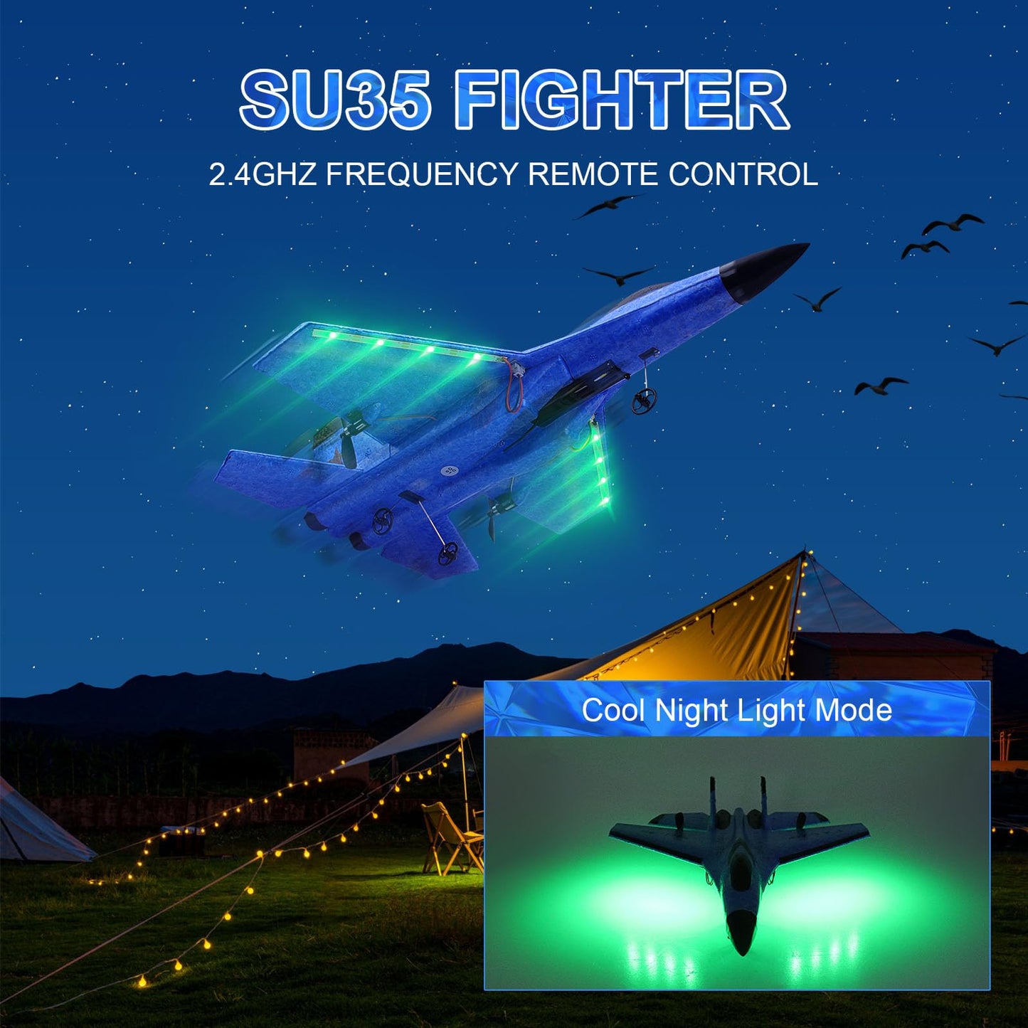Rc Plane 2Ch Remote Control Plane Su35 Rc Jet 2.4Ghz Rc Airplane Rtf Easy To Fly Fx620 Airplane Toys For Beginner, Kids And Adul