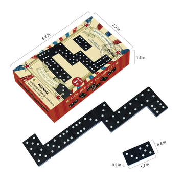 Offelec Wooden 28 Tiles Games Double 6 Dominoes Set Double Six Dominos For Kids Adults And Family Games Night Classic Black Domi
