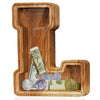 Fao Thuofyr Extra Large Wooden Piggy Bank - Piggy Bank For Kids,Piggy Bank Girls, Piggy Bank For Boys,Alphabet L Money Bank,Coin