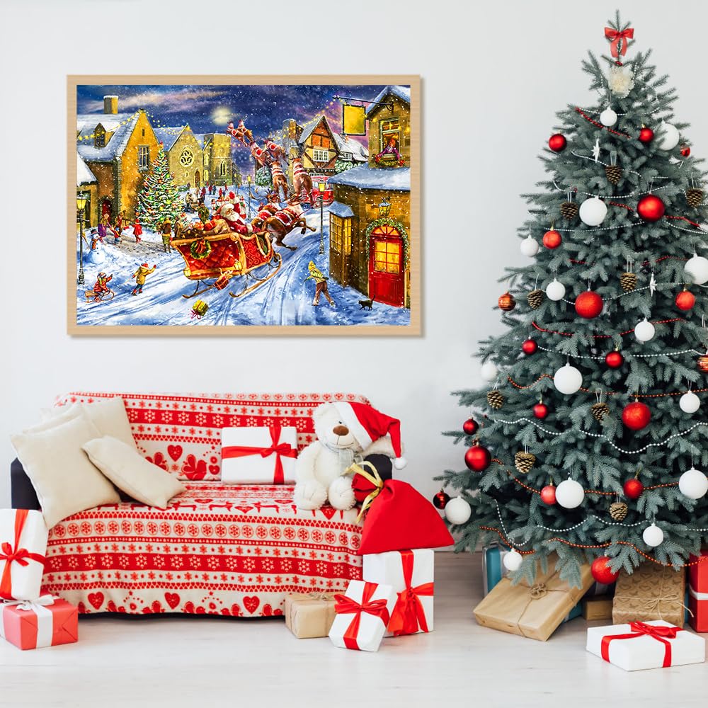 Huadada Jigsaw Puzzles For Adults 1000 Piece Jigsaw Puzzles For Adults Challenging Game (Christmas Elk)