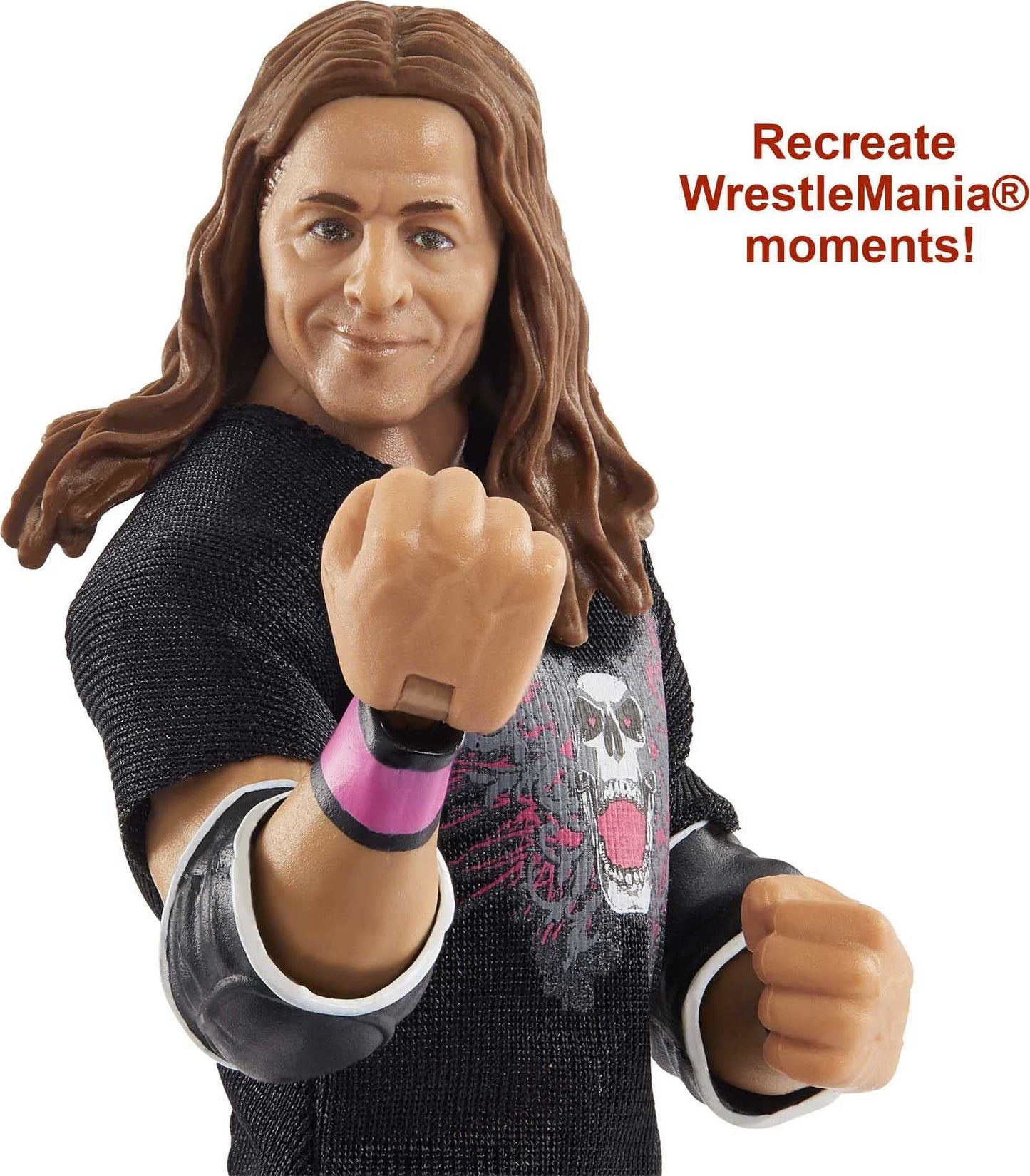 Mattel Bret “Hit Man” Hart Wrestlemania Action Figure With Entrance Shirt & Vince Mcmahon Build-A-Figure Pieces, 6-In Posable Collectible Gift For Fans Ages 8 Years Old & Up