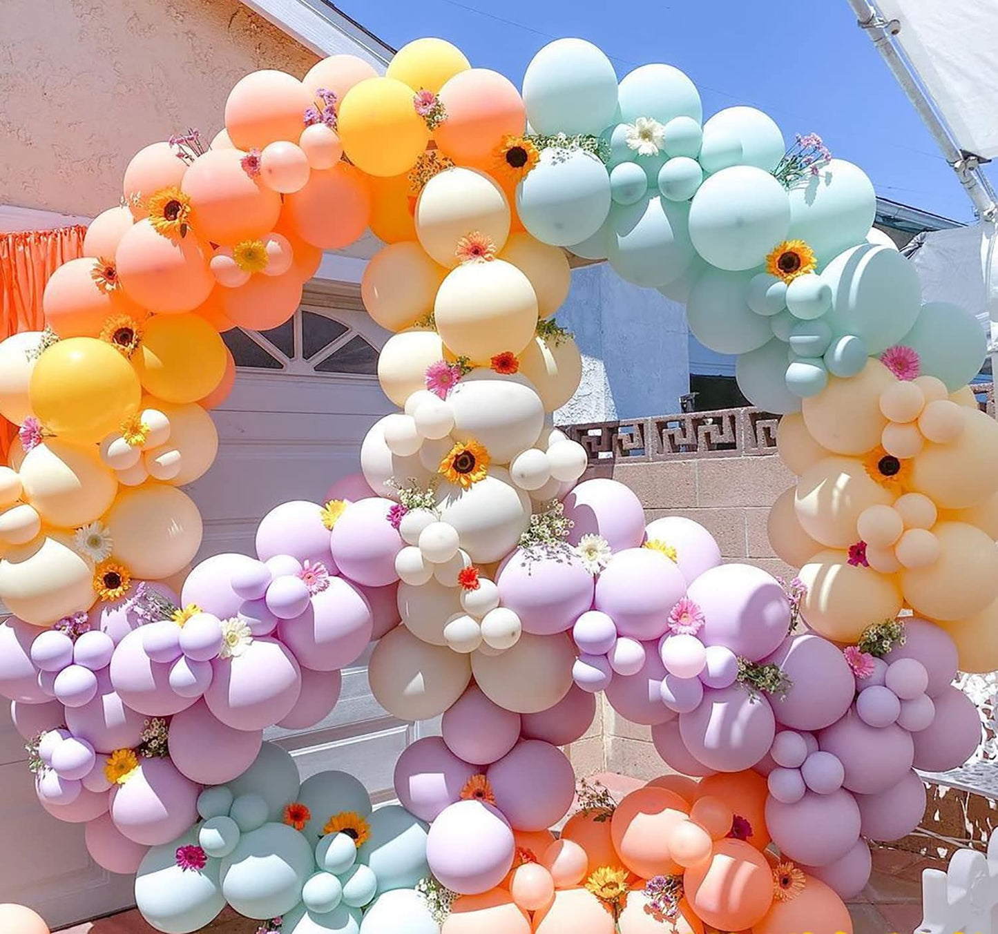 Kalor 18 Inch Pastel Orange Balloons, 10Pcs Thick Latex Round Helium Balloons For Birthday Family Party Wedding Party Baby Shower Decoration Supplies