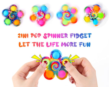 4 Pack Fidget Spinners For Kids Adults, Fidget Toys With Pop For Anxiety Stress Relief, Bulk Sensory Fidget Spinner Toys For Boy
