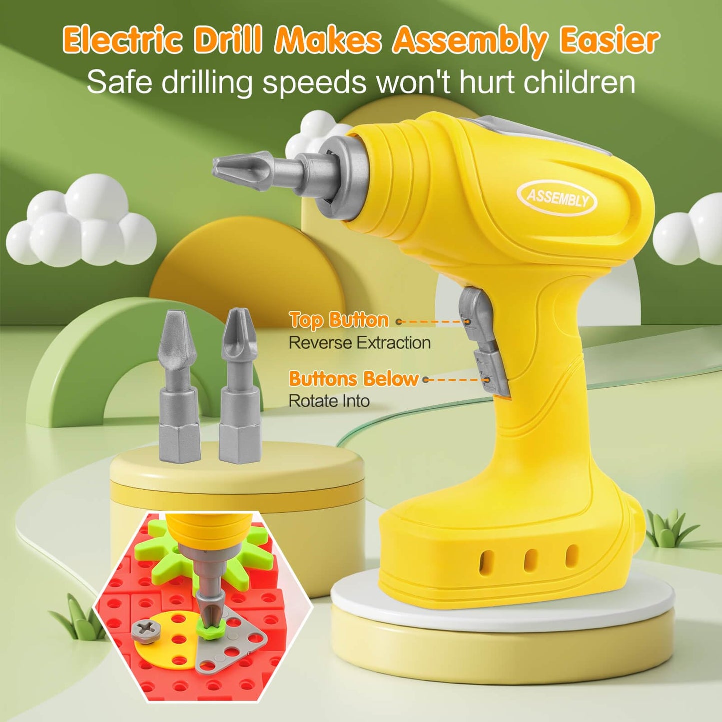 DEKILEA Building Toys, 234 Pieces Upgrade Gear Building Blocks Set Kids Tool Set with Electric Drill, Construction Toys STEM Kit